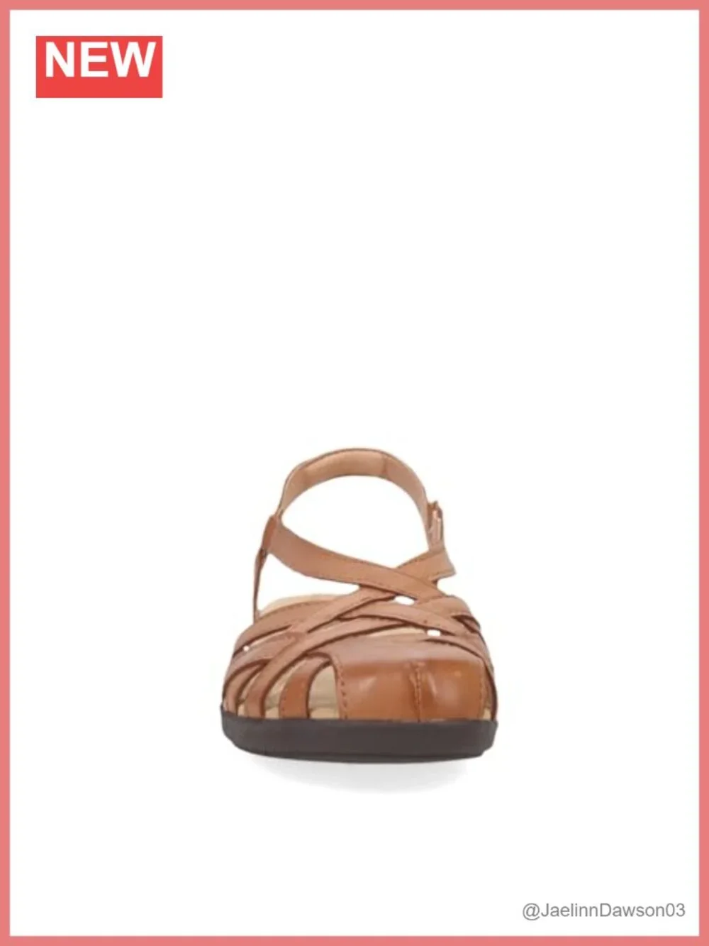 Women's Leather Ankle Strap Slide Sandals with Arch Support Cushioned Footbed